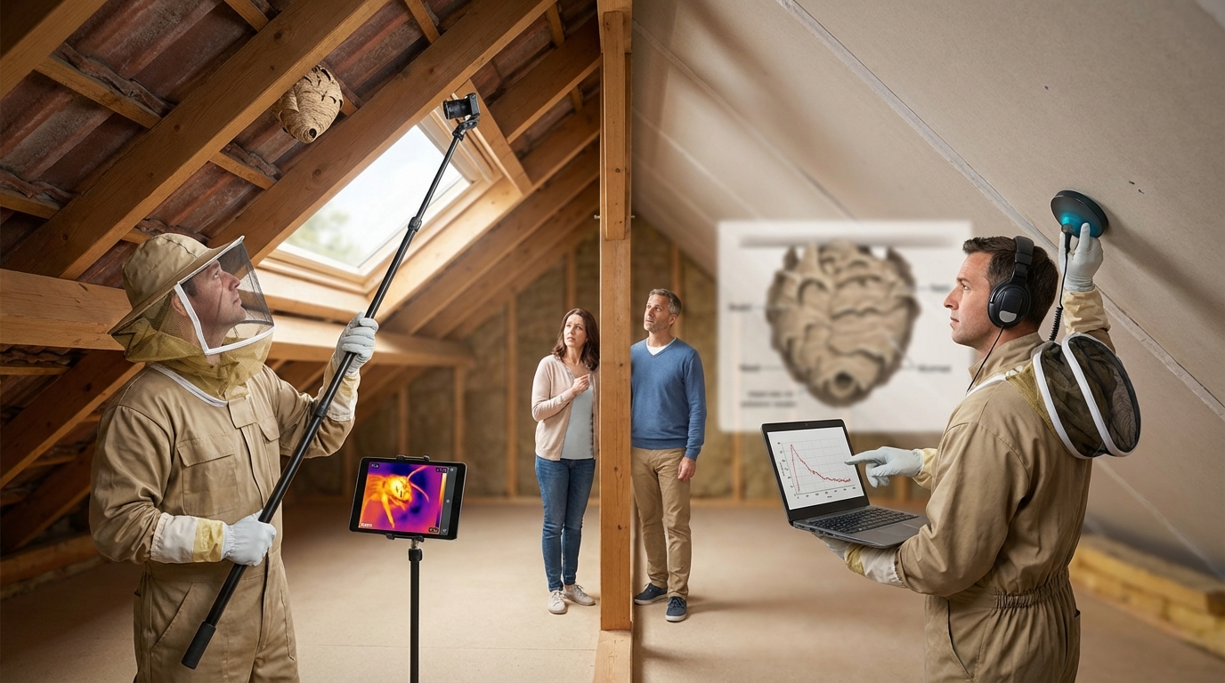 Asian hornet nest under the roof: how to detect the invisible?