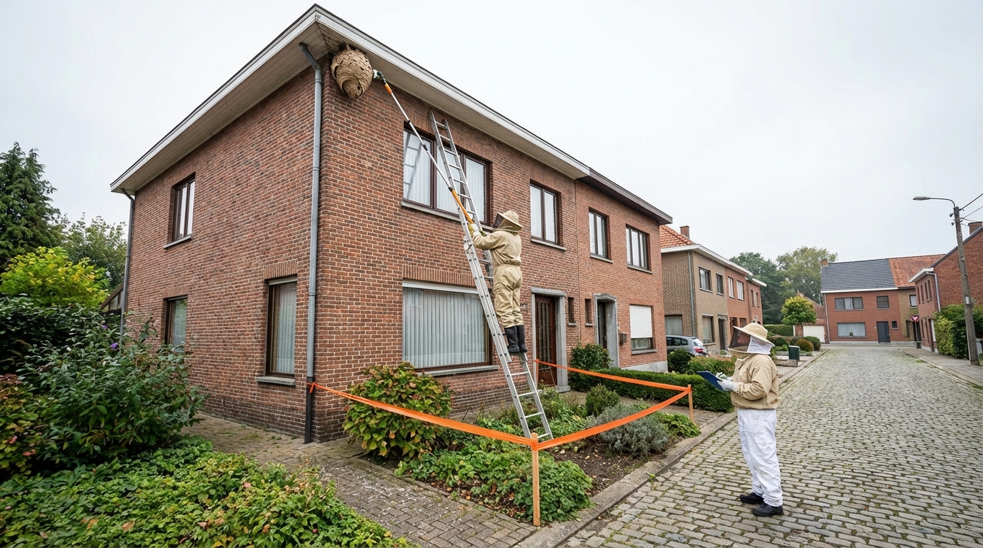 Destruction de nid de guêpes à Ganshoren : Guide et Intervention 1083