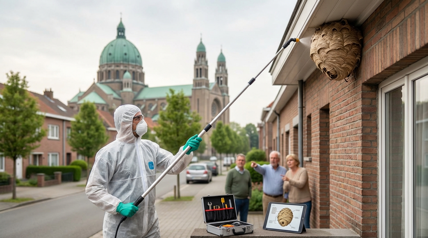 Destruction nid de guêpes à Koekelberg : guide et intervention locale