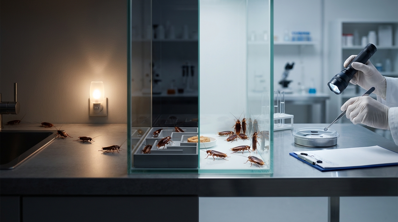 Waarom komen kakkerlakken tevoorschijn zodra je het licht uitdoet?