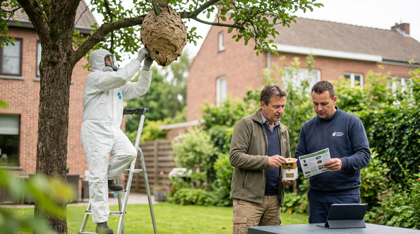 Aziatische horzel in Linkebeek: Rapportage, vallen en vernieling