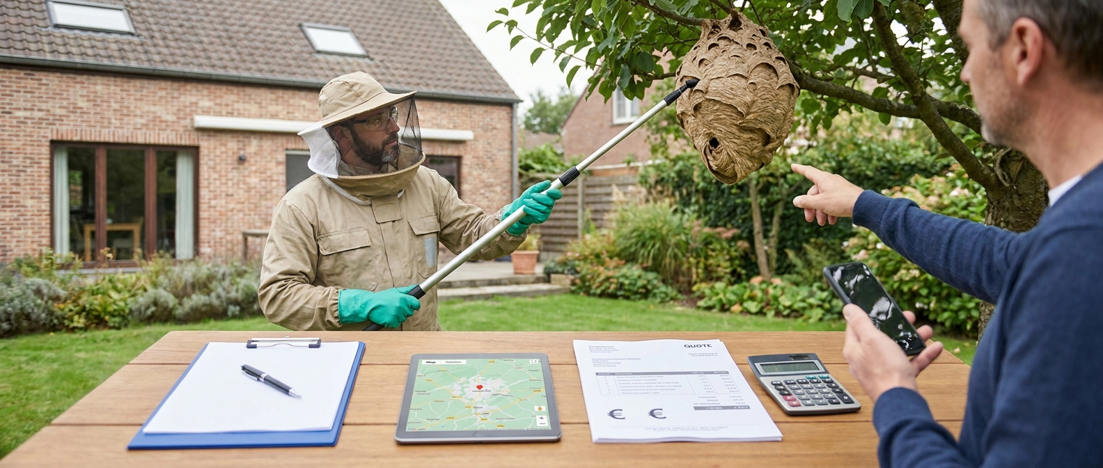 Asian hornet nest in Asse: report, price and intervention