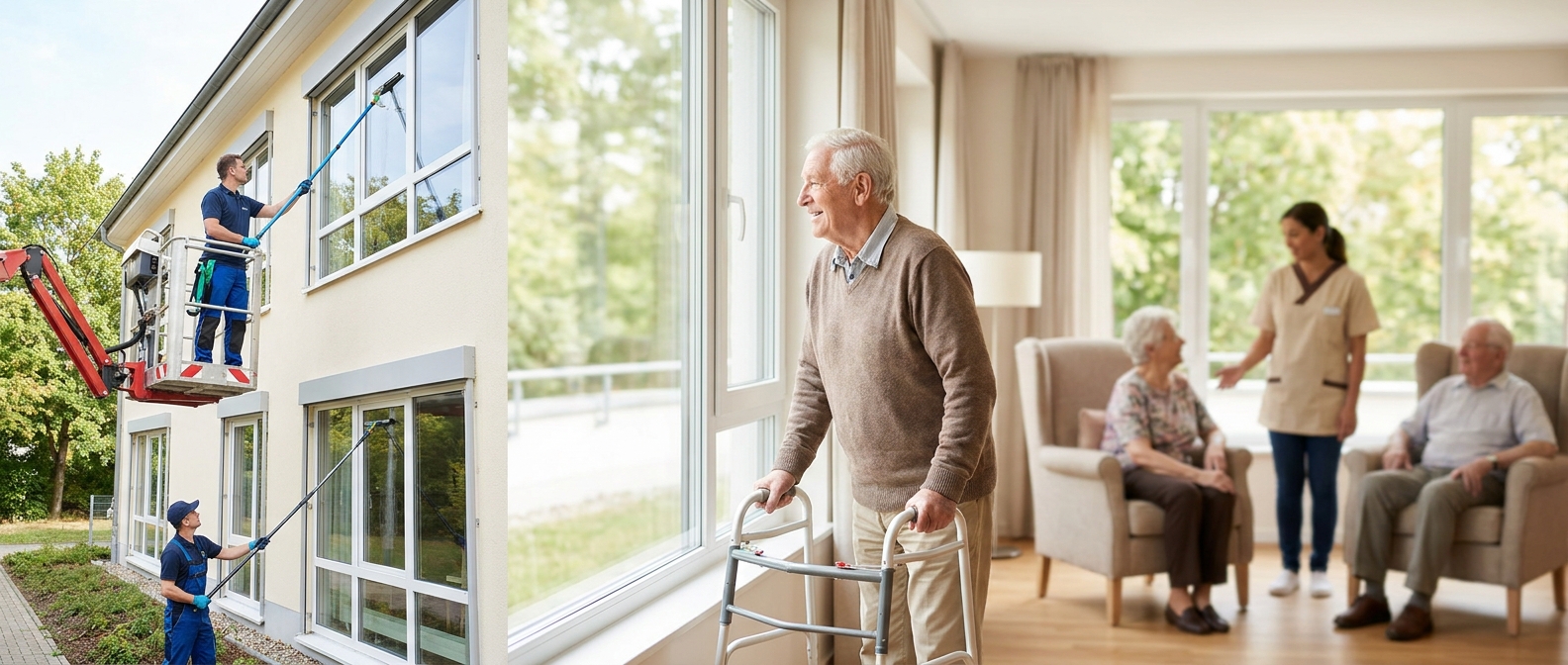 Nettoyage de vitres en maison de repos : expertise et respect